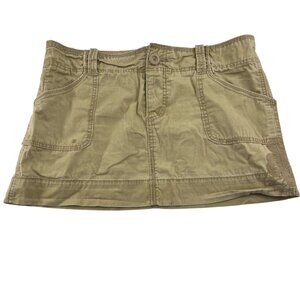 American Eagle Outfitters Khaki Mini Skirt Womens Size 14‎ Cotton Blend Y2K